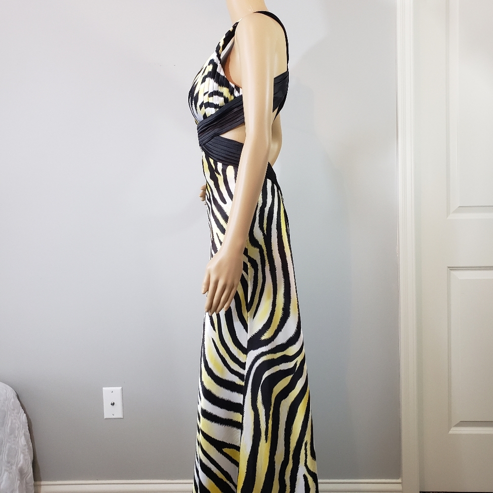 Cache Print Halter Prom Dress - Picture 3 of 8